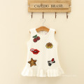 white lovely childhood flowers pattern children adorable dresses adult naive ruffle dresses woman clothes